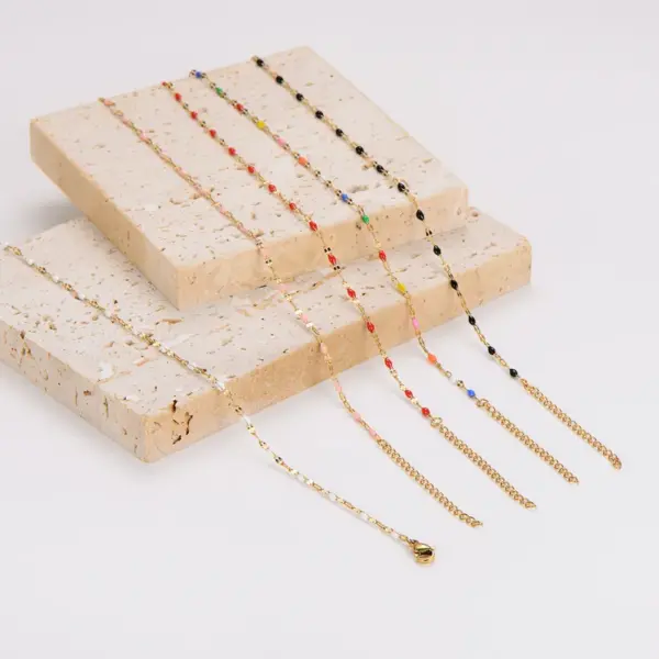 304 Stainless Steel Geometric PVD Coated 18K Real Gold Plated Vacation Simple Style Anklet