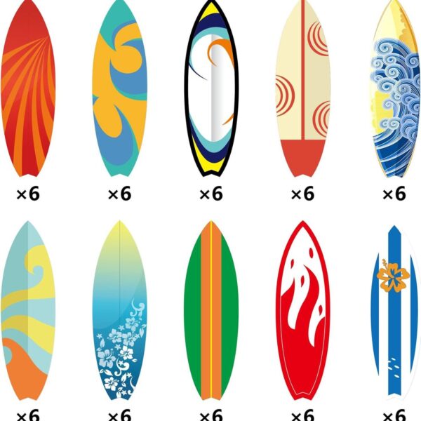 Wholesale Summer Surfboard Beach Sign Hollow Paper Wall Decoration Hawaiian Party Supplies Tropical Bar Sign Pendant