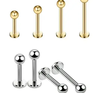 1 Piece Lip Rings Casual Sexy Classic Style Round Round Dots 316L Stainless Steel Waterproof Non Tarnish Surgical Steel Ion Plating (IP) 14K Gold Plated Lip Rings Ear Cartilage Rings & Studs