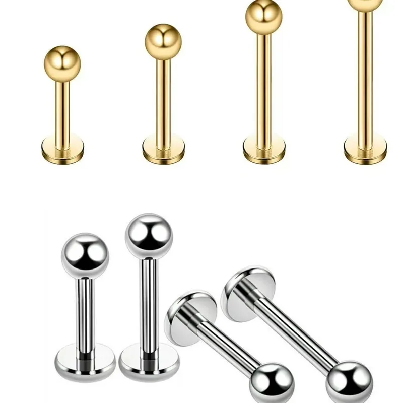 Wholesale 1 Piece Lip Rings Casual Sexy Classic Style Round Round Dots 316L Stainless Steel Waterproof Non Tarnish Surgical Steel Ion Plating (IP) 14K