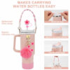 Wholesale Little Daisy Stanley Cup Decorative Straw Cap Cup Set Cup Chain Color Flower Key Pendant Fluffy Ball Pendant