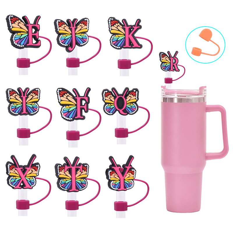 Wholesale Butterfly letter dustproof straw cover