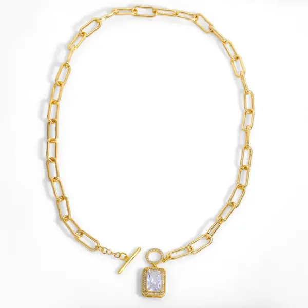 Wholesale Jewelry Fashion Heart Copper Diamond Necklace