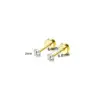Wholesale 14K Gold Plated 316 Stainless Steel Zircon Star Casual Formal Simple Style Ear Studs For Unisex