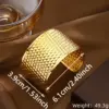 Wholesale 304 Stainless Steel Geometric Monogram PVD Coated 18K Real Gold Plated Elegant Waterproof Non Tarnish Cuff Bracelets Bangle