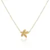 PVD Coated Real Gold Plated 18K Gold Flower 304 Stainless Steel Waterproof Non Tarnish 304 Stainless Steel Pendant Necklace