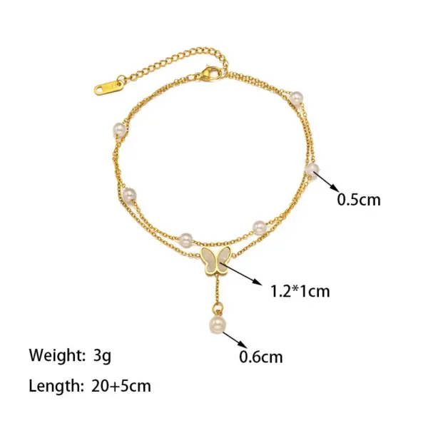 Wholesale Jewelry Modern Style Simple Style Heart Shape Titanium Steel 18K Gold Plated Anklet