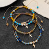oly-99519b7d653006766e19823091571030 Wholesale Cross-border colored gemstone beaded cross bracelet for women, bohemian style, woven drawstring bracelet, jewelry wholesale.