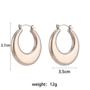 Coarse Flat Hollow round Ear Ring-Silver