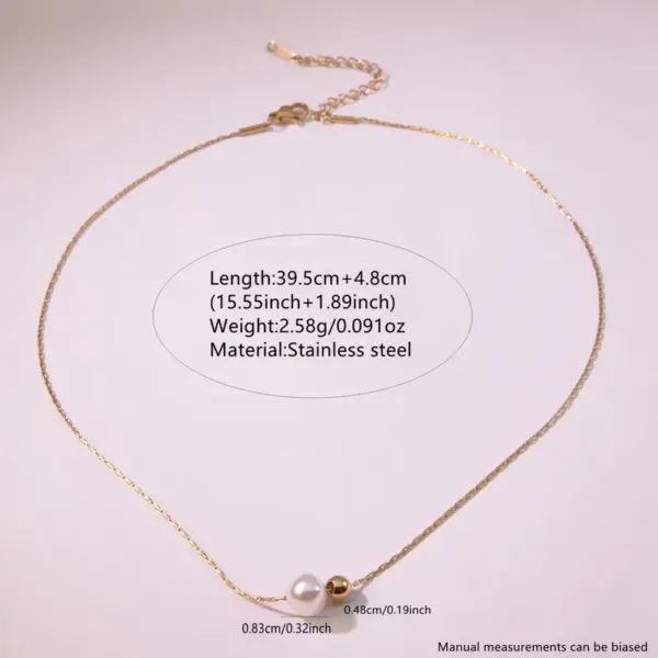 Wholesale 304 Stainless Steel Plastic Solid Color Ion Plating (IP) 18K Gold Plated Sweet Simple Style Waterproof Non Tarnish Plating Regular Chain Silver Pendant Necklace