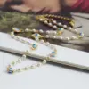 Wholesale Fashion Devil's Eye Imitation Pearl Copper Necklace Plating Copper Necklaces