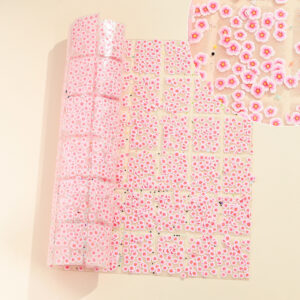 4 pink chrysanthemum style / Geometric special-shaped resin hot-melt adhesive tape [whole piece 24*40cm, small square 3*4cm]