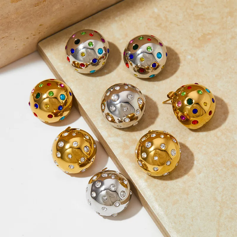 Wholesale PVD Coated Real Gold Plated 16K Gold White Gold Plated Gold Plating Geometric 304 Stainless Steel Simple Style Classic Style Waterproof Non