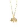 Water Plating Vacuum Real Gold Plated 18K Elephant 304 Stainless Steel Casual Waterproof Non Tarnish 201 Pendant Necklace