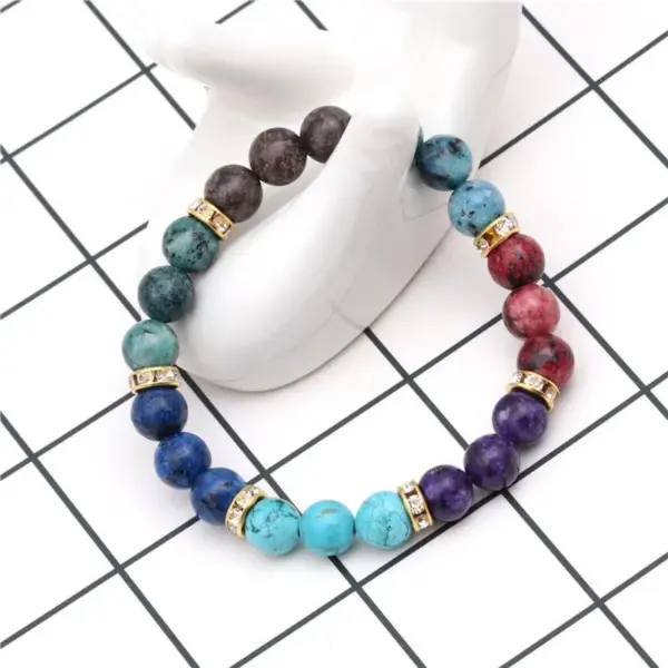 Fashion Printing Natural Stone Artificial Gemstones Bracelets In Bulk