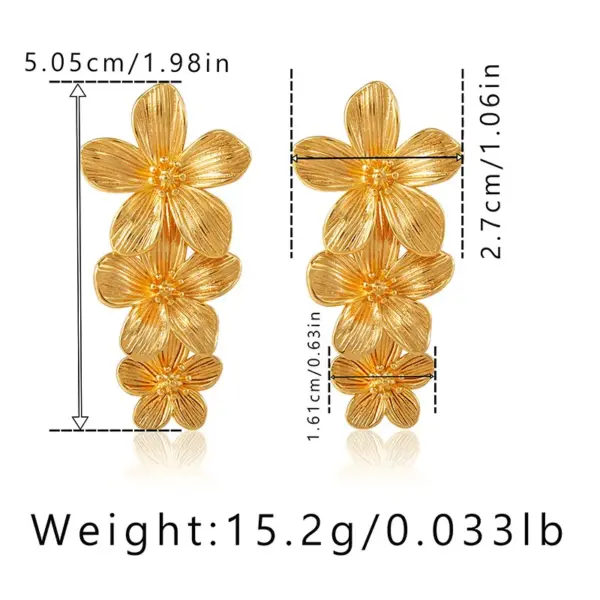 Wholesale 1 Pair Romantic Flower Plating Copper 18K Gold Plated Drop Earrings