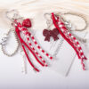 Wholesale Red love diy bow braided rope bag pendant