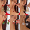 Wholesale Colorful rhinestone Christmas tree earrings