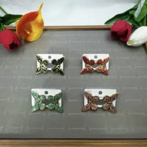 Butterfly Shape Oil Drop Earrings Random Color / 18k