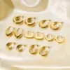 Wholesale PVD Coated 18K Gold Real Gold Plated Solid Color Stainless Steel Simple Style Waterproof Non Tarnish Earrings
