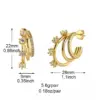 Wholesale 1 Pair Shiny Round Rectangle Plating Inlay Copper Zircon White Gold Plated Gold Plated Earrings