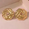 Wholesale 1 Pair Elegant Simple Style Commute Round Hollow Out 304 Stainless Steel Imitation Gold Electroplating Ear Studs