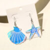 Wholesale Fully Managed New Environmentally Friendly Acrylic Earrings European and American Personalized Laser Starfish Shell Asymmetric Earrings