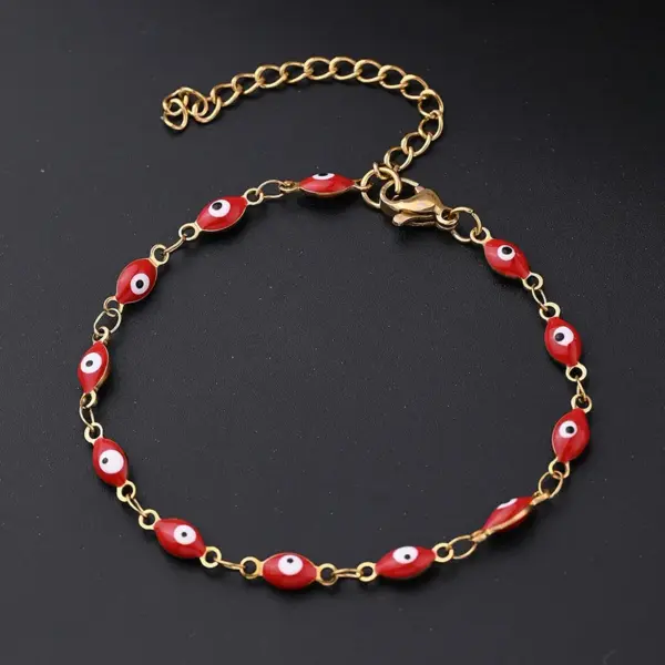 Ethnic Style Classic Style Artistic Devil's Eye Oval Simple 304 Stainless Steel 18K Gold Plated Bracelets In Bulk
