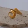 Wholesale PVD Coated Real Gold Plated 18K Gold Geometric 304 Stainless Steel Casual Classic Style Waterproof Non Tarnish Open Rings