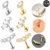 Wholesale 1 Piece Belly Rings Casual Simple Style Geometric Pure Titanium Titanium Alloy Plating Zircon 14K Gold Plated White Gold Plated