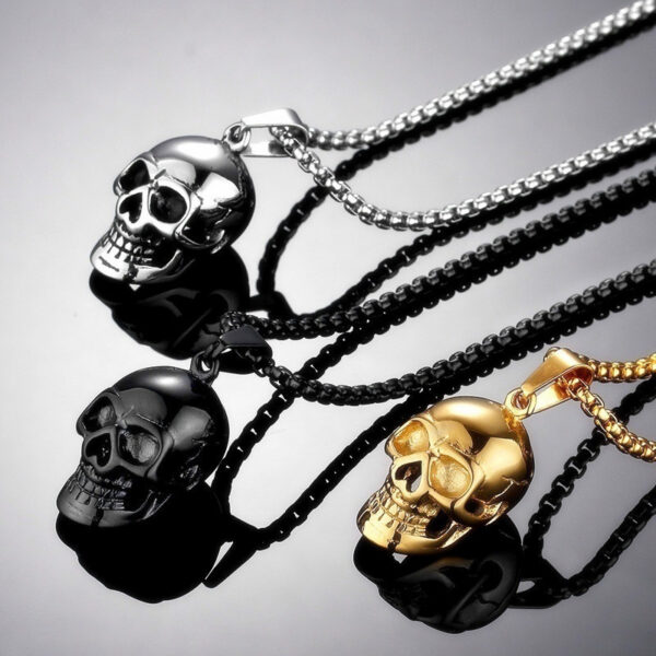 Wholesale European and American New Jewelry Stainless Steel Necklace Personalized Retro Skull Necklace Punk Style Men's Titanium Steel Necklace