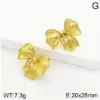 Wholesale 304 Stainless Steel Butterfly Bow Knot Ion Plating (IP) 18K Real Gold Plated Classic Style Waterproof Non Tarnish Enamel Three-dimensional Gold Steel Color Drop Earrings Ear Studs