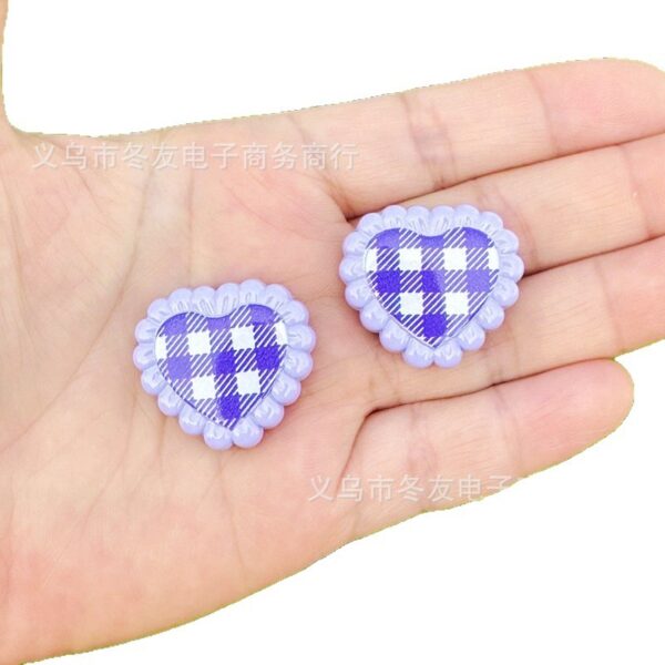 oly-999b00e52ab81e8da72a5d5e38509d64 Wholesale Painted grid heart-shaped beaded