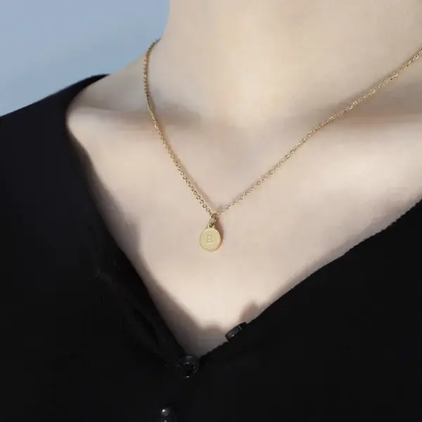 Wholesale Fashion Letter Stainless Steel Pendant Necklace Plating Stainless Steel Necklaces