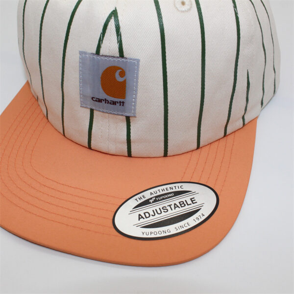 Wholesale Striped Splicing Baseball Cap for Men and Women, Retro American Style Flat Brim Soft Top Cap, Cross-Border Contrasting Color Five Pieces