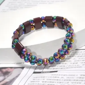 Wholesale Simple Style Colorful Obsidian Beaded Unisex Bracelets 1 Piece