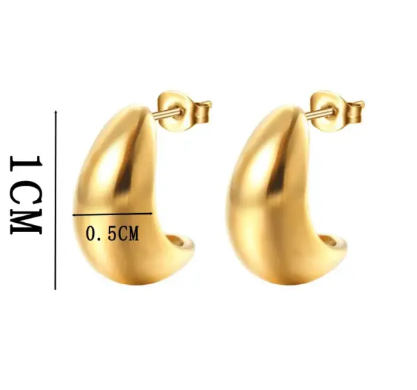 304 Stainless Steel Moon PVD Coated No Inlaid 18K Gold Plated 18K Gold Fashion Waterproof Non Tarnish Plating Gold Earrings