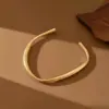 Wholesale Fashionable Titanium Steel 18K Gold Plated Smooth Unusual C-Shaped Open Hand Bracelet Women's Luxury Style Jewelry