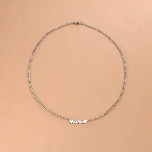 Mama Stainless Steel Necklace / Steel Color