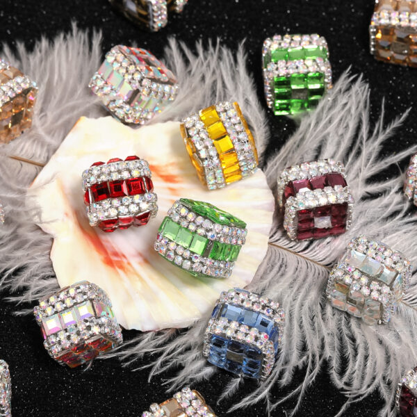 Wholesale Colorful square rhinestone chain beads