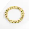 Wholesale 304 Stainless Steel Solid Color PVD Coated Stone-Free 18K Gold Plated Hip-Hop Waterproof Non Tarnish Plating Bracelets