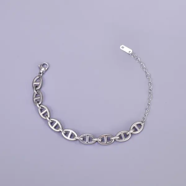 Wholesale 304 Stainless Steel Solid Color Ion Plating (IP) 18K Real Gold Plated Basic Waterproof Non Tarnish Patchwork Plating Gold Silver Bracelets