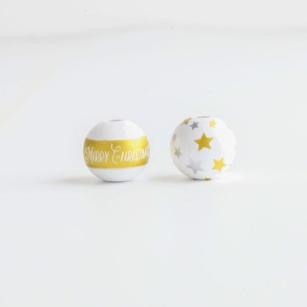 Wholesale 10pcs/pack Christmas wooden bead printed bead