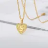 Wholesale PVD Coated Real Gold Plated Letter Stainless Steel Copper Simple Style Waterproof Non Tarnish 304 Stainless Steel Lobster Trigger Clasp Closure Pendant Necklace