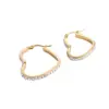 Wholesale PVD Coated Imitation Gold Heart 304 Stainless Steel Exaggerated Waterproof Non Tarnish Earrings