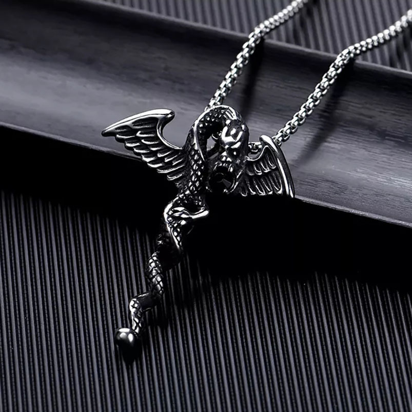 Wholesale 2024 Stainless Steel Jewelry Double agon Sword Titanium Steel Necklace Pendant Retro Punk Cross Lucky Trendy Men