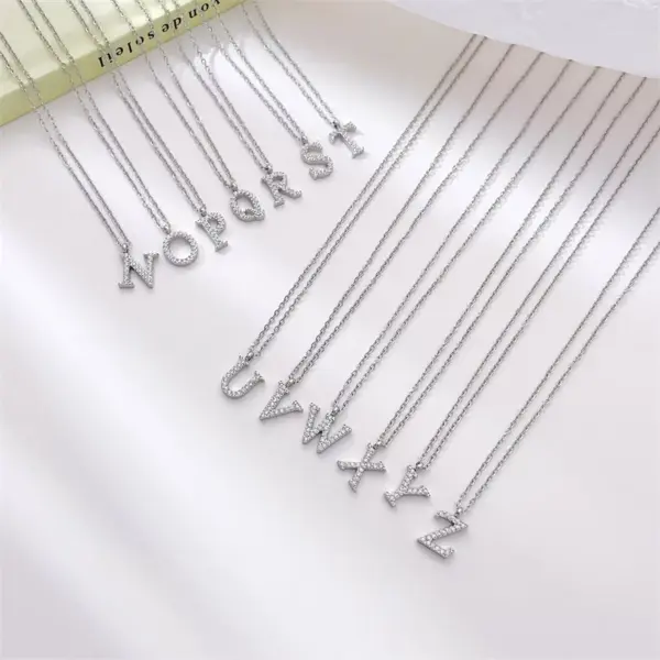 Wholesale Ion Plating (IP) 16K Gold Platinum Real Gold Plated Letter 304 Stainless Steel Simple Style Waterproof Non Tarnish 304 Stainless Steel Pendant Necklace