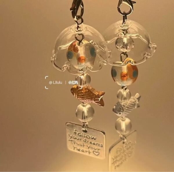 Wholesale Ins style goldfish wind chime phone case pendant ccd camera card book decorations diy bracelet beads pendant accessories