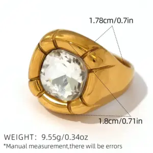 Gold / Average Size / 1 PCs Zircon Ring