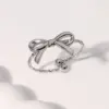 Wholesale PVD Coated Real Gold Plated 18K Gold Bow Knot 304 Stainless Steel Simple Style IG Style Waterproof Non Tarnish Open Rings